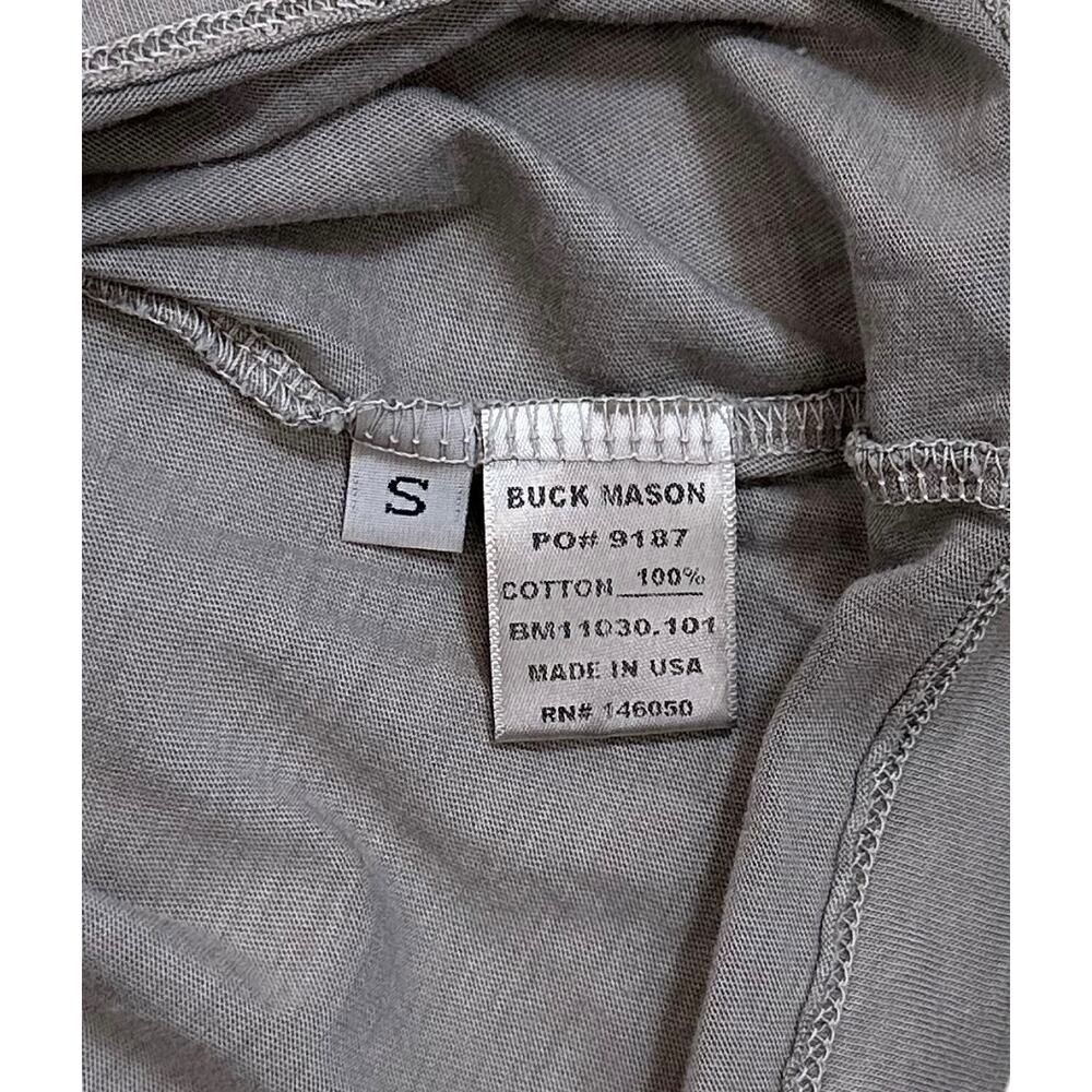 Buck Mason Men's Pima Cotton Straight Hem Crewneck T-Shirt in Concrete Venice - Picture 4 of 5